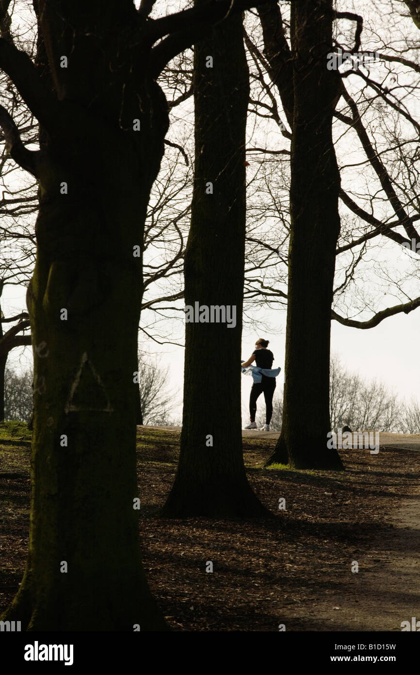 Reading a map. Hampstead Heath, London Stock Photo