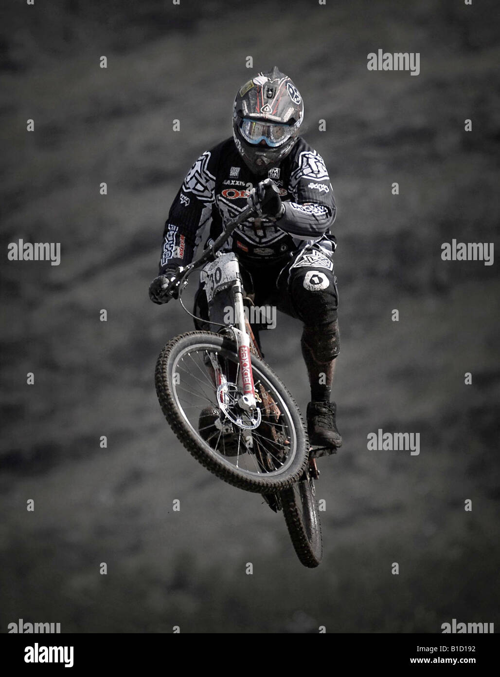 UCI Mountain Bike World Cup at Fort William Mens downhill Stock Photo