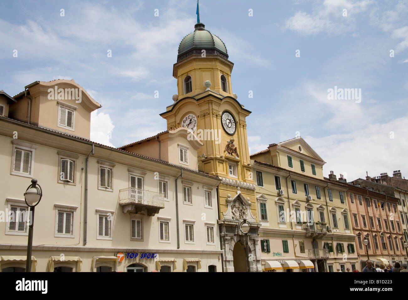 Rijeka Istria Croatia Europe May The Baroque Civic Tower built in the 18thc on Korzo Street in the heart of the city Stock Photo