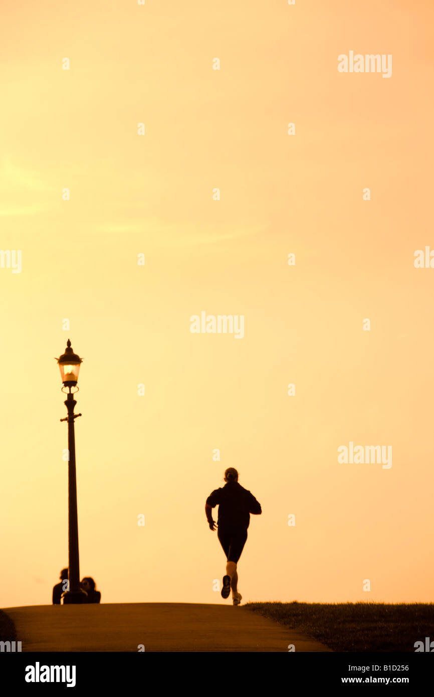 Sunset on Primrose Hill, London Stock Photo
