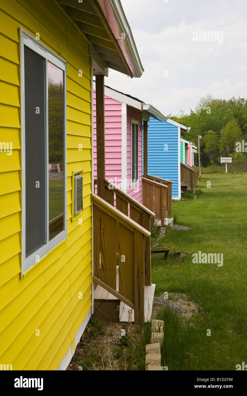 Colorful vacation cabins near Ellsworth, Maine Stock Photo Alamy