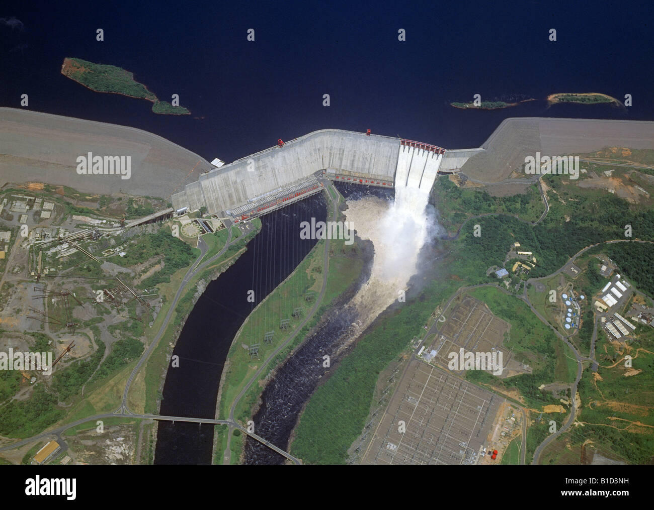 An overview of Guri Dam Venezuela on the Caroni River the World s 3rd Largest Hydro electric Plant Stock Photo