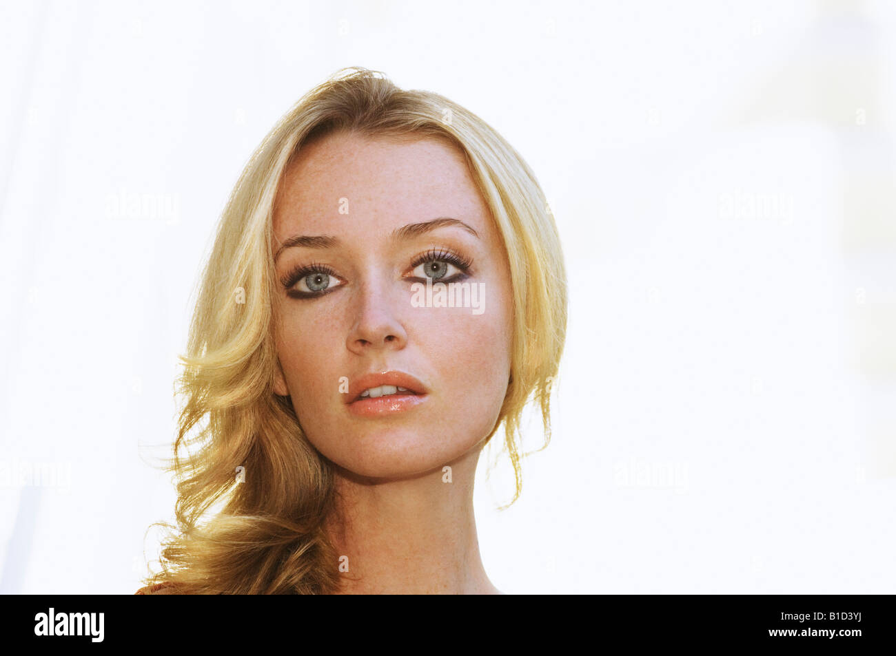 Blonde female model blue eyes hi-res stock photography and images - Alamy