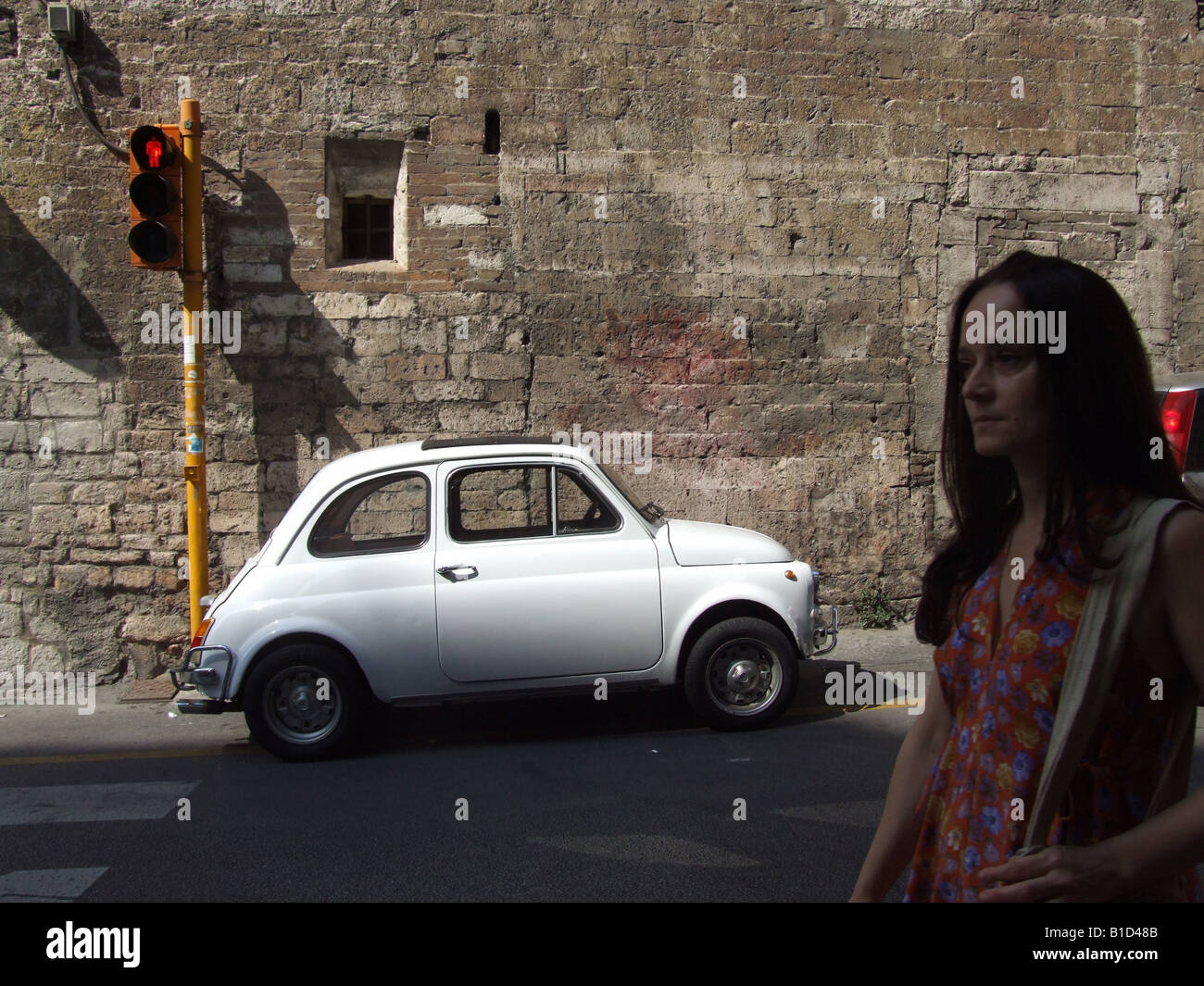 old fiat 500 car in street in perugia, umbria Stock Photo - Alamy