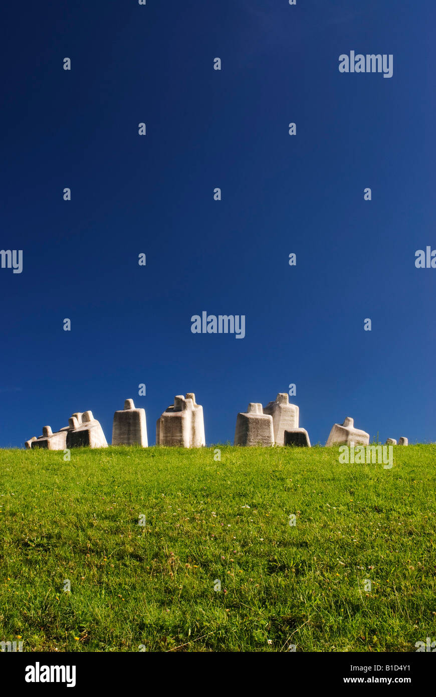 Monument on Kadinjaca, near Uzice, Serbia Stock Photo