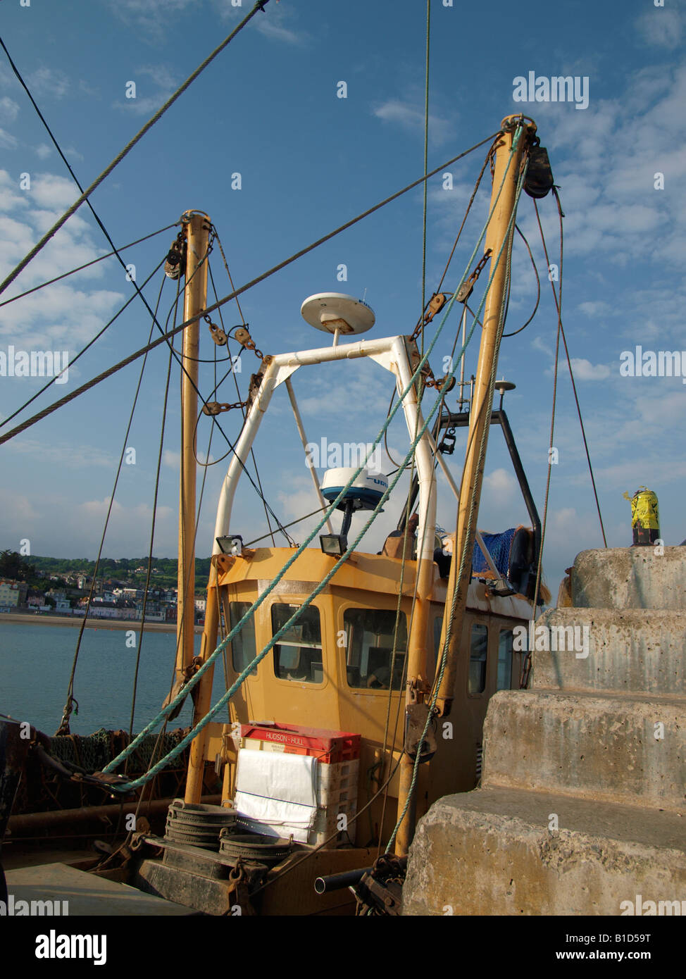 Fishing boat rigging Stock Photo Alamy