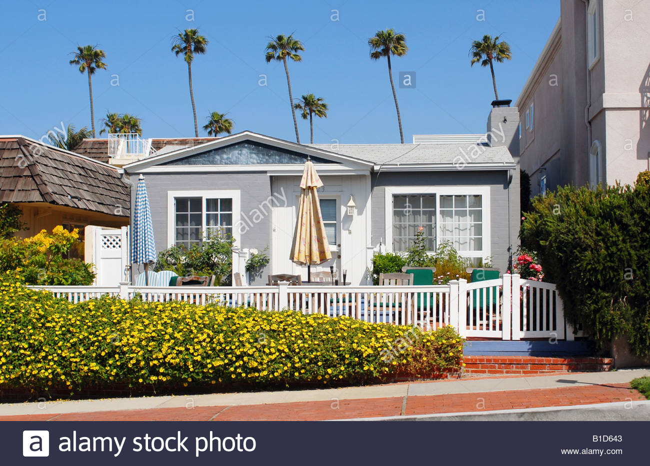 Beach Front Cottage In Corona Del Mar California Stock Photo