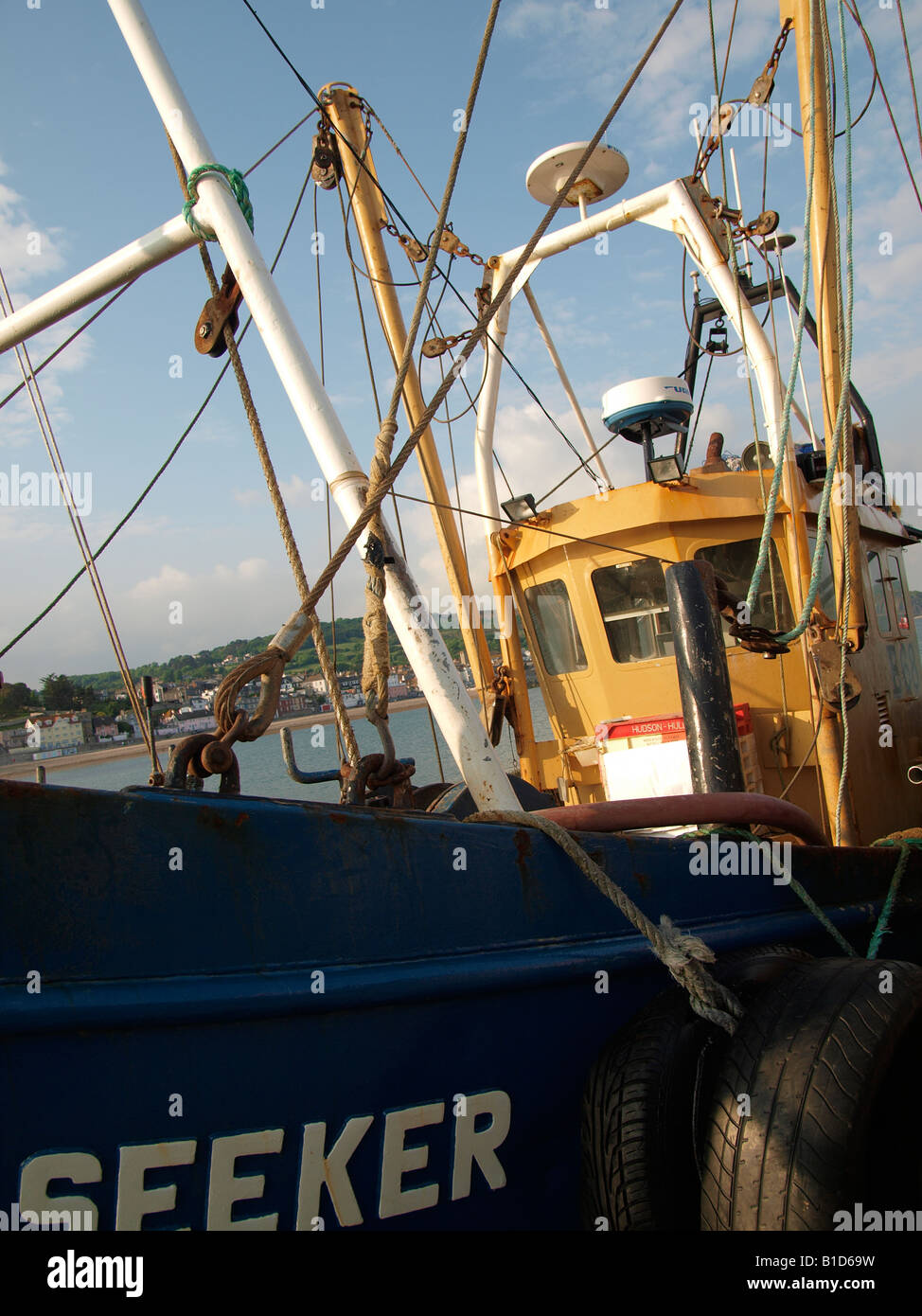 Fishing boat rigging Stock Photo Alamy