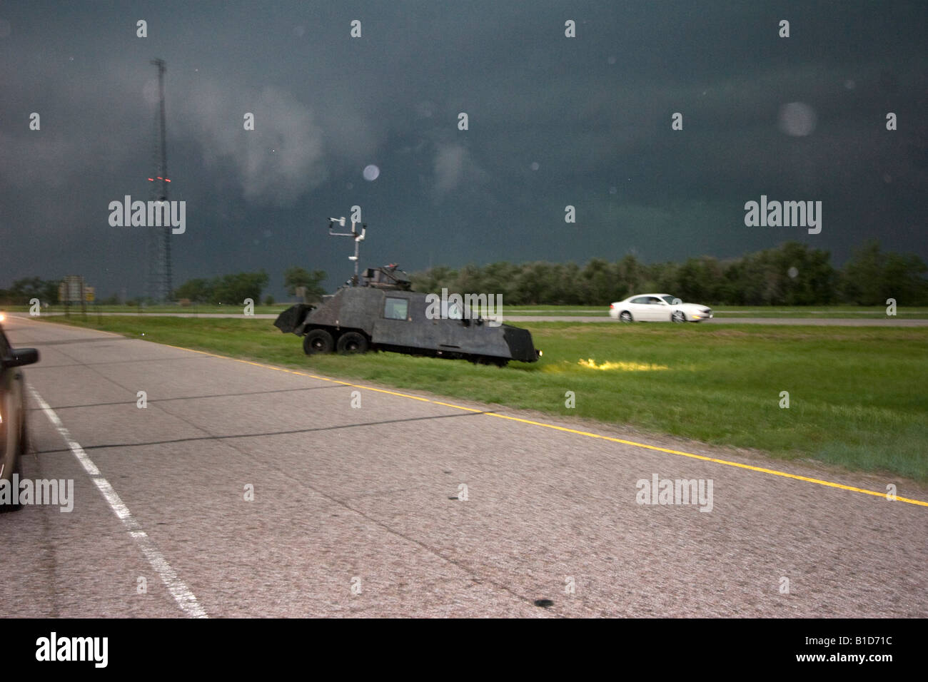The Tornado Intercept Vehicle 2 just east of Kearney NE on I 80 May 29 2008 Stock Photo Alamy