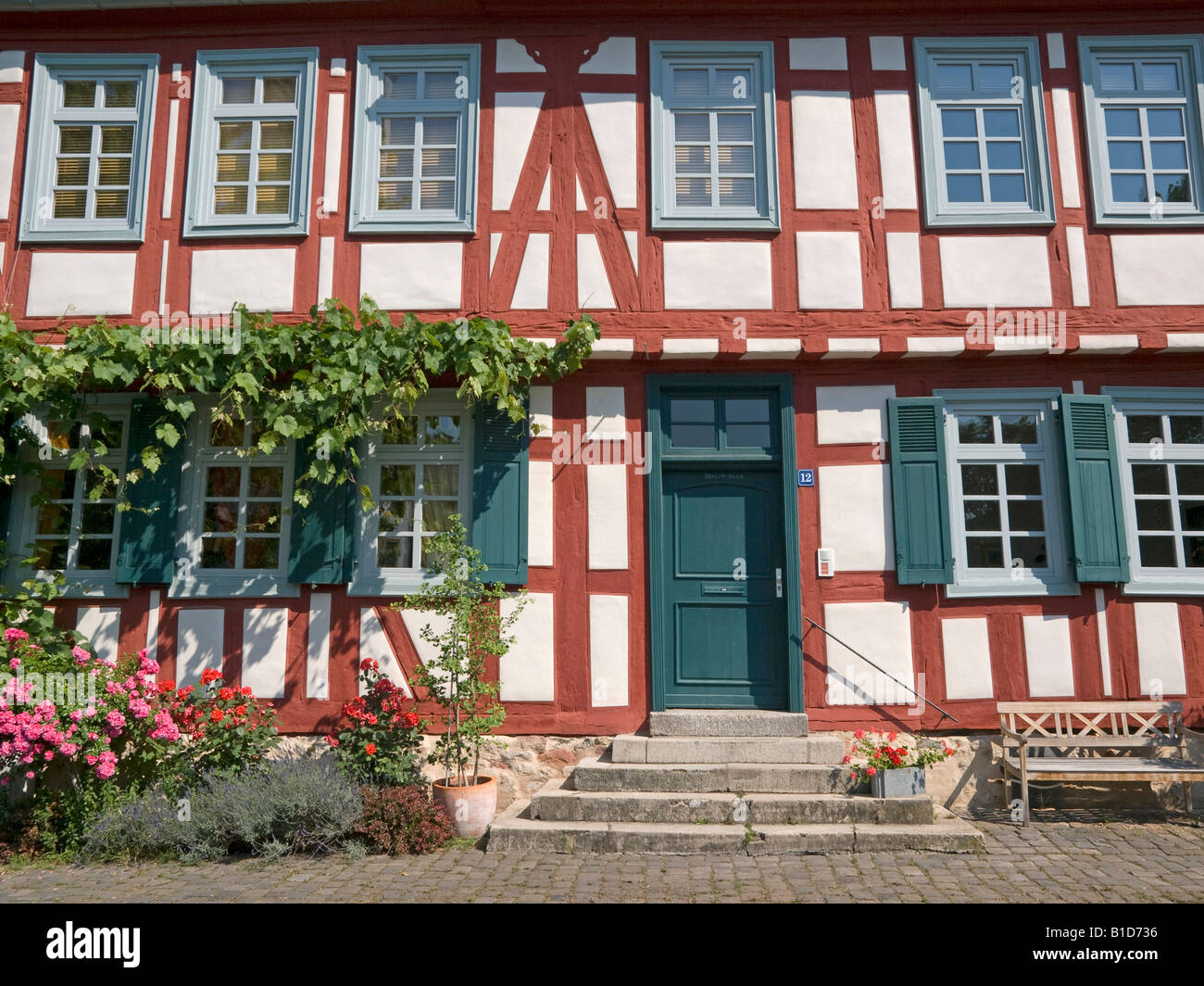 half timbered house in the old town of Höchst Frankfurt Höchst Hoechst