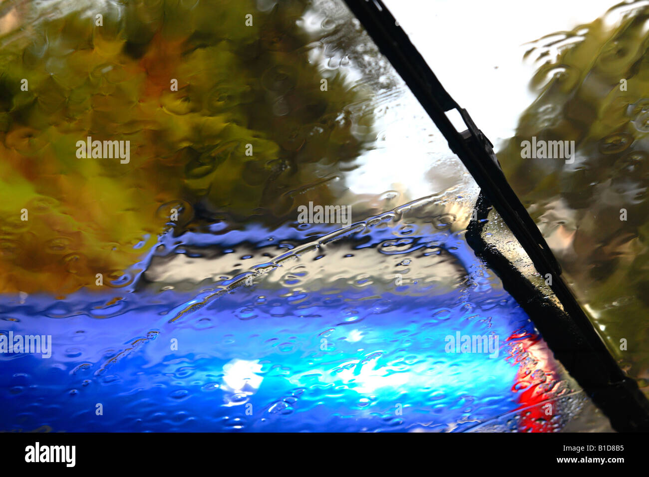 Parked car in the rain, Australia Stock Photo - Alamy