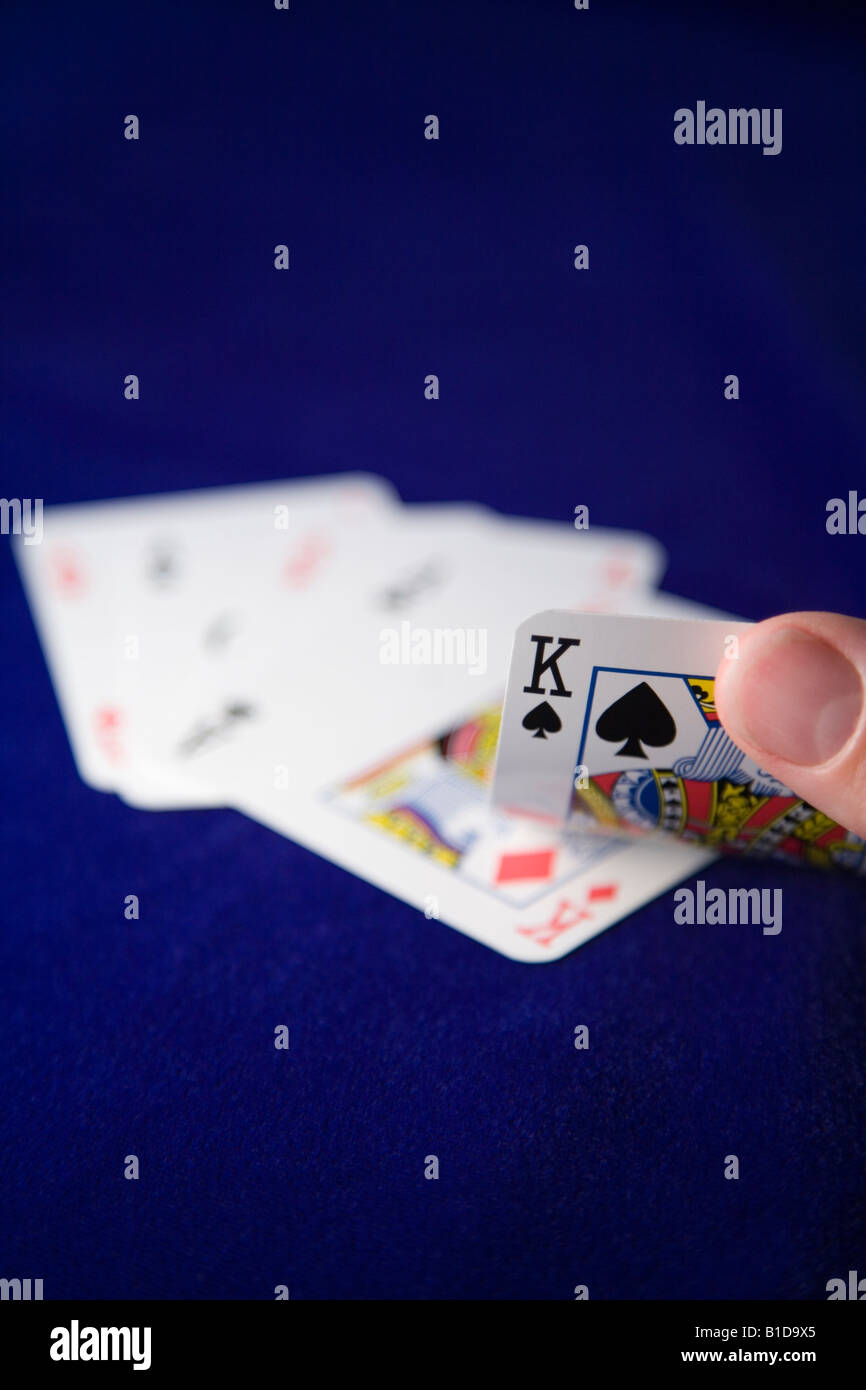The king of spades that makes a full house Stock Photo