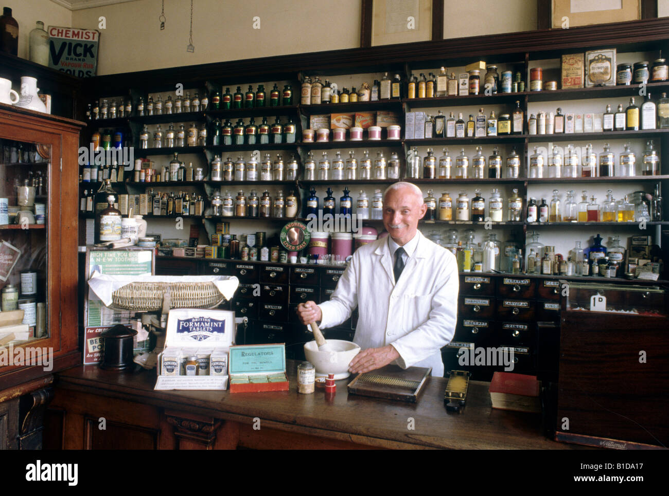 Black Country Museum Dudley Victorian Period chemists Shop Worcestershire England UK Stock Photo
