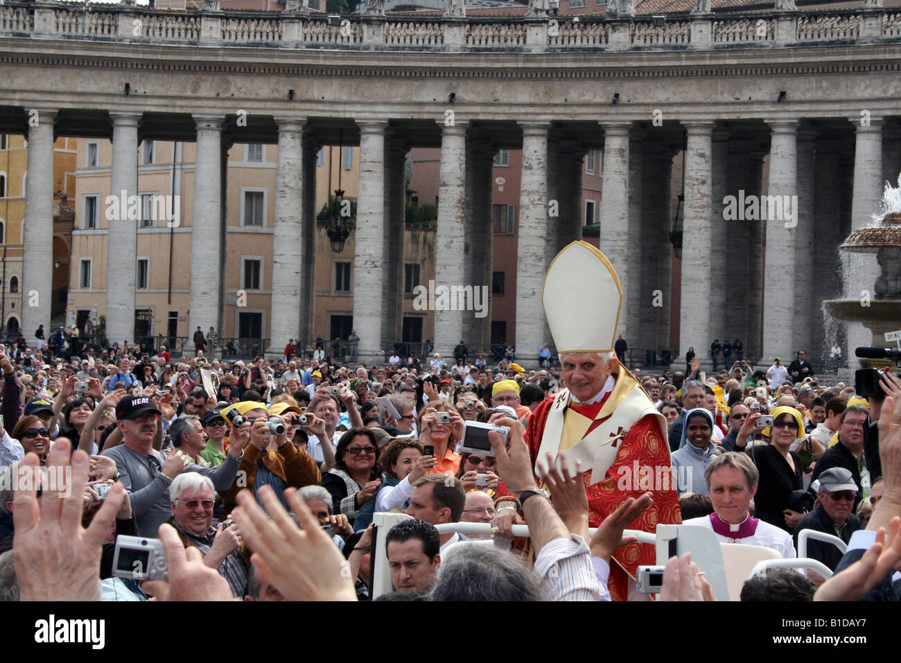 ITALY, ROME, VATICAN. Pope Benedict XVI Leads Special Mass on Anniversary of John Paul II s Death Stock Photo