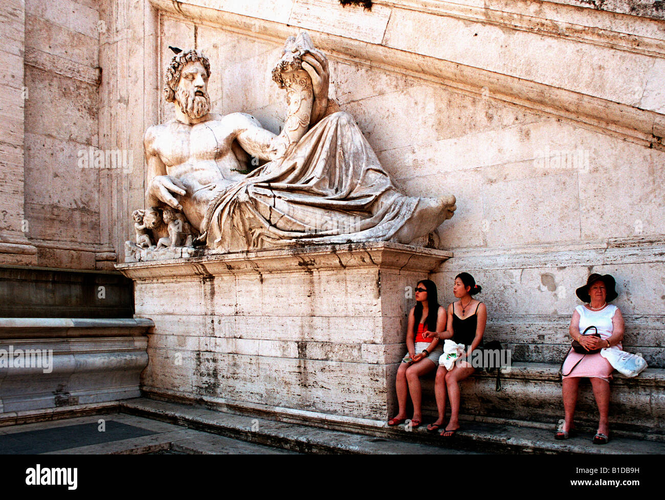 The statue of Tiber at the Capitoline Hill, Rome, Italy Stock Photo - Alamy
