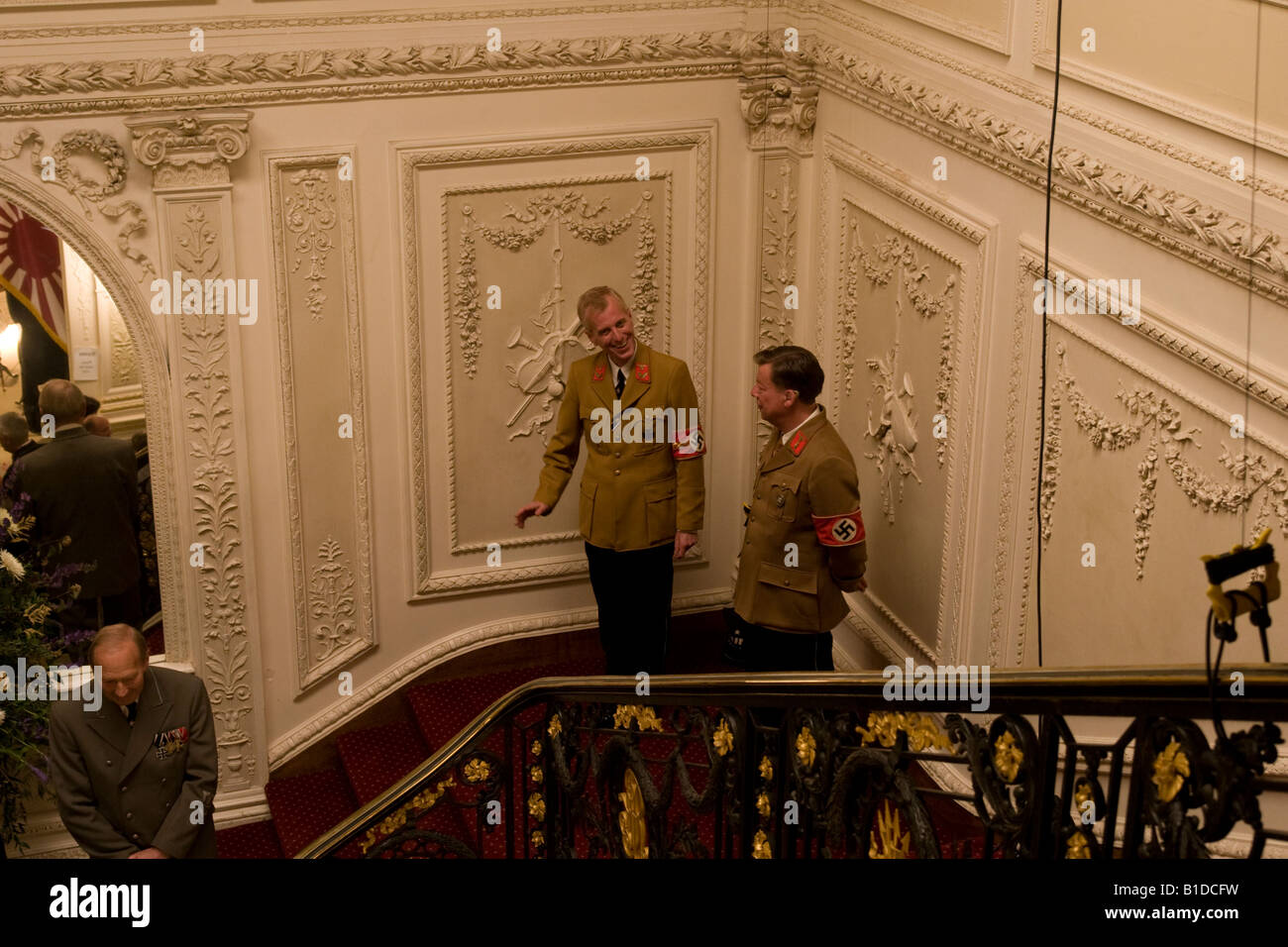 Two Extras in Nazi costume on set of film Shanghai at Halton House Wendover Bucks England Stock