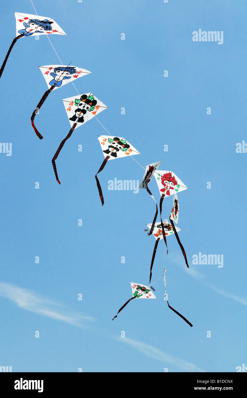 Chinese Beijing Olympic mascots kite Stock Photo
