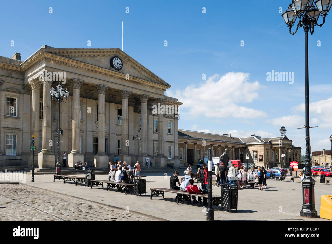 The railway station, St George's Square, Huddersfield, West Yorkshire, England, United Kingdom Stock Photo