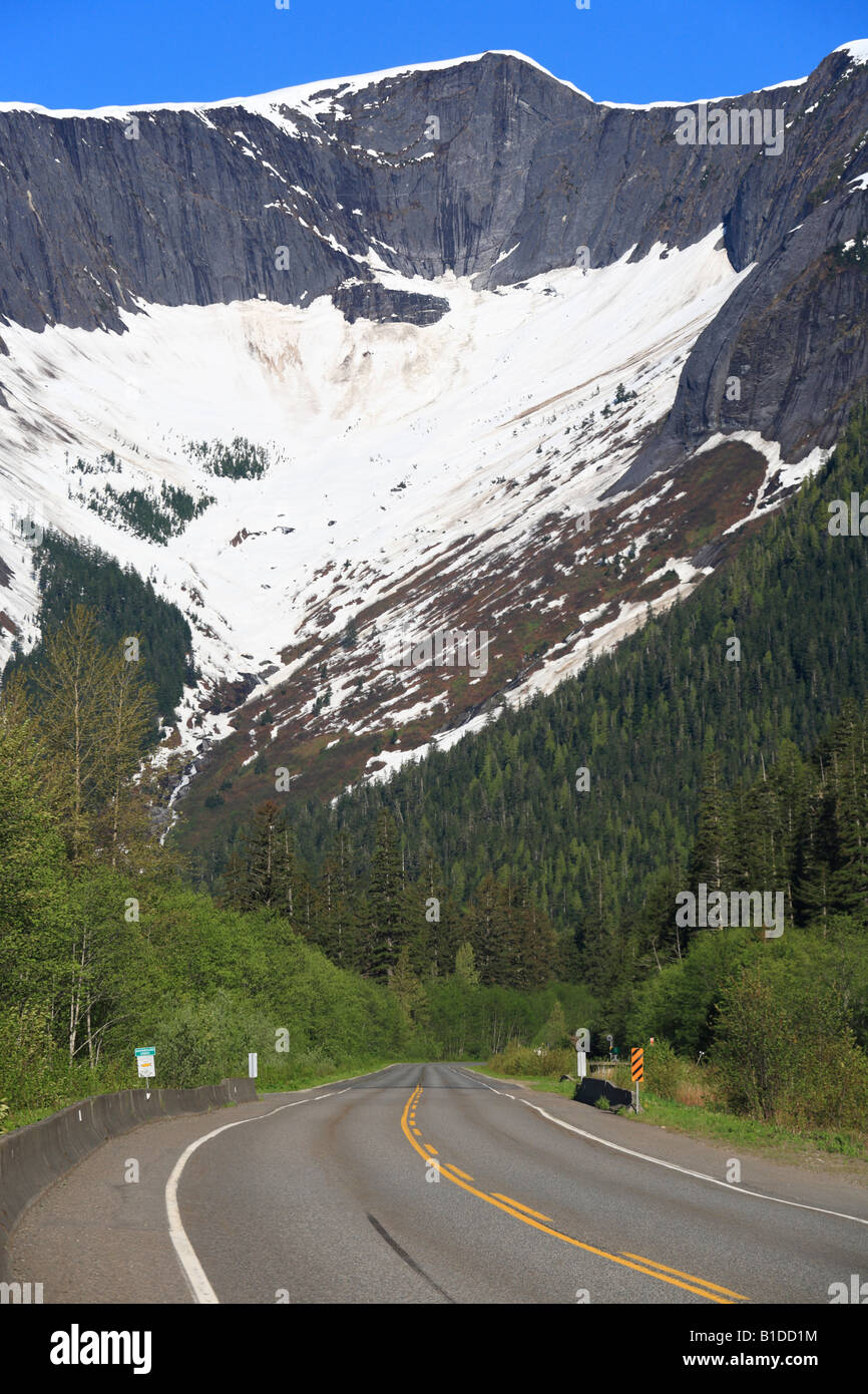 Mountain scenery alongside Highway 16 between Terrace and Prince Rupert