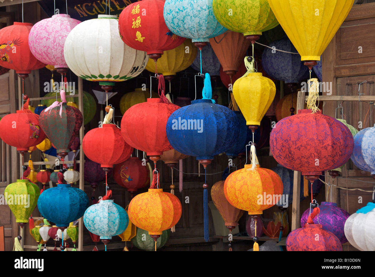 Close-up lanterns in shop front Hoi An Vietnam Stock Photo