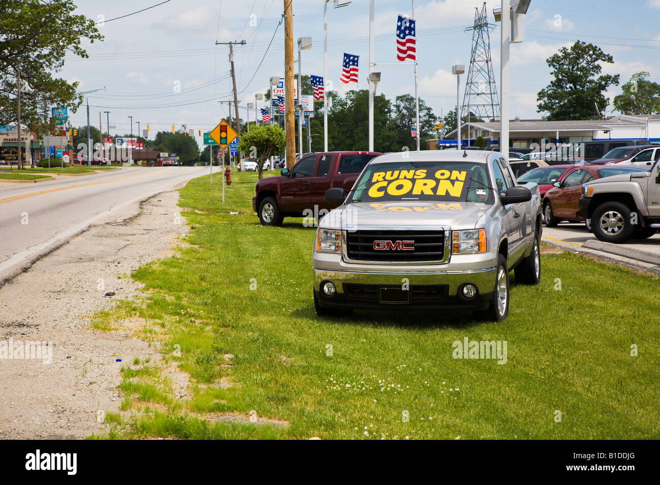 New vehicle advertising use of corn based ethanol alternative fuel