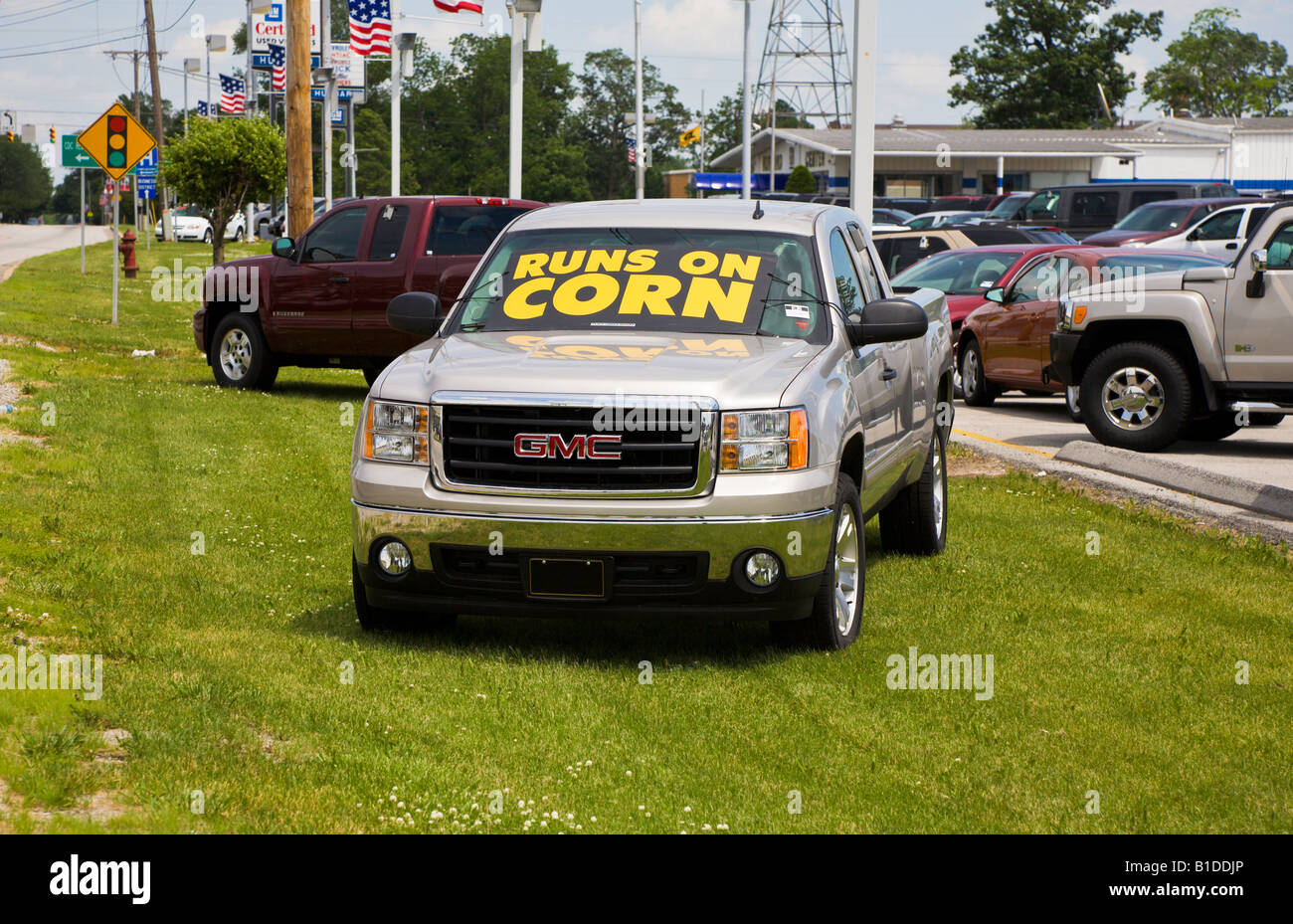 New vehicle advertising use of corn based ethanol alternative fuel