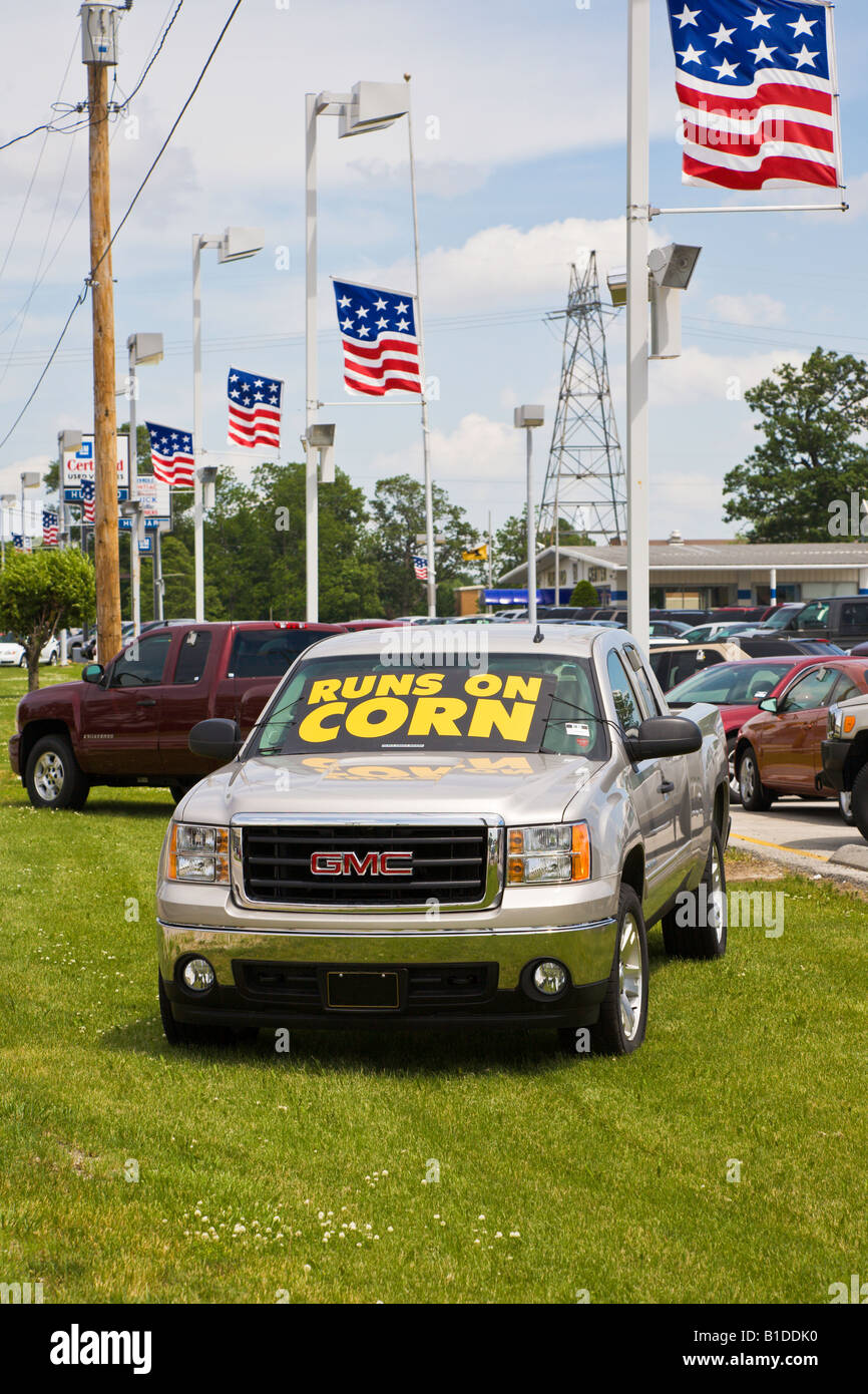 New vehicle advertising use of corn based ethanol alternative fuel