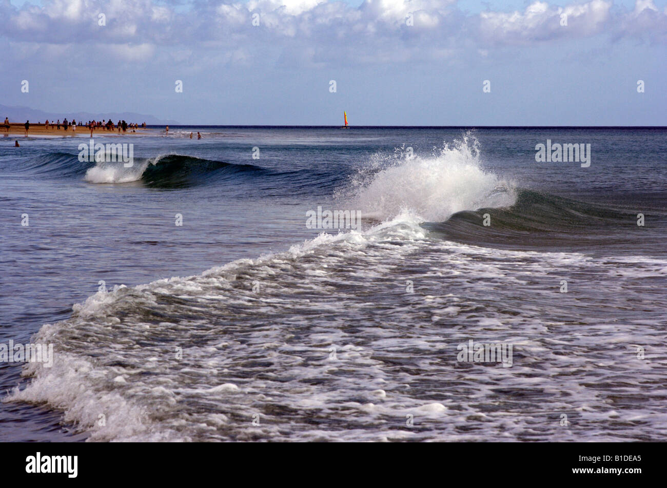 A windy day at the beach Stock Photo Alamy