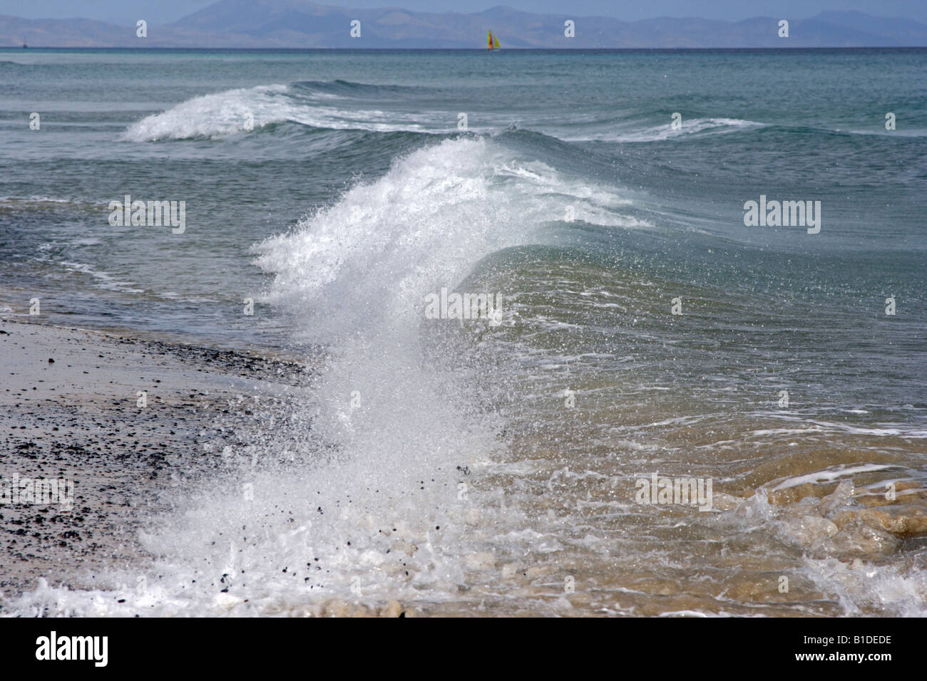 A windy day at the beach Stock Photo Alamy