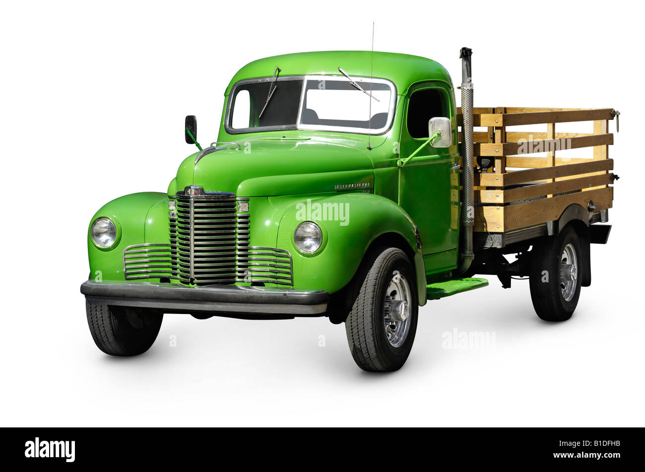 Green retro truck Stock Photo