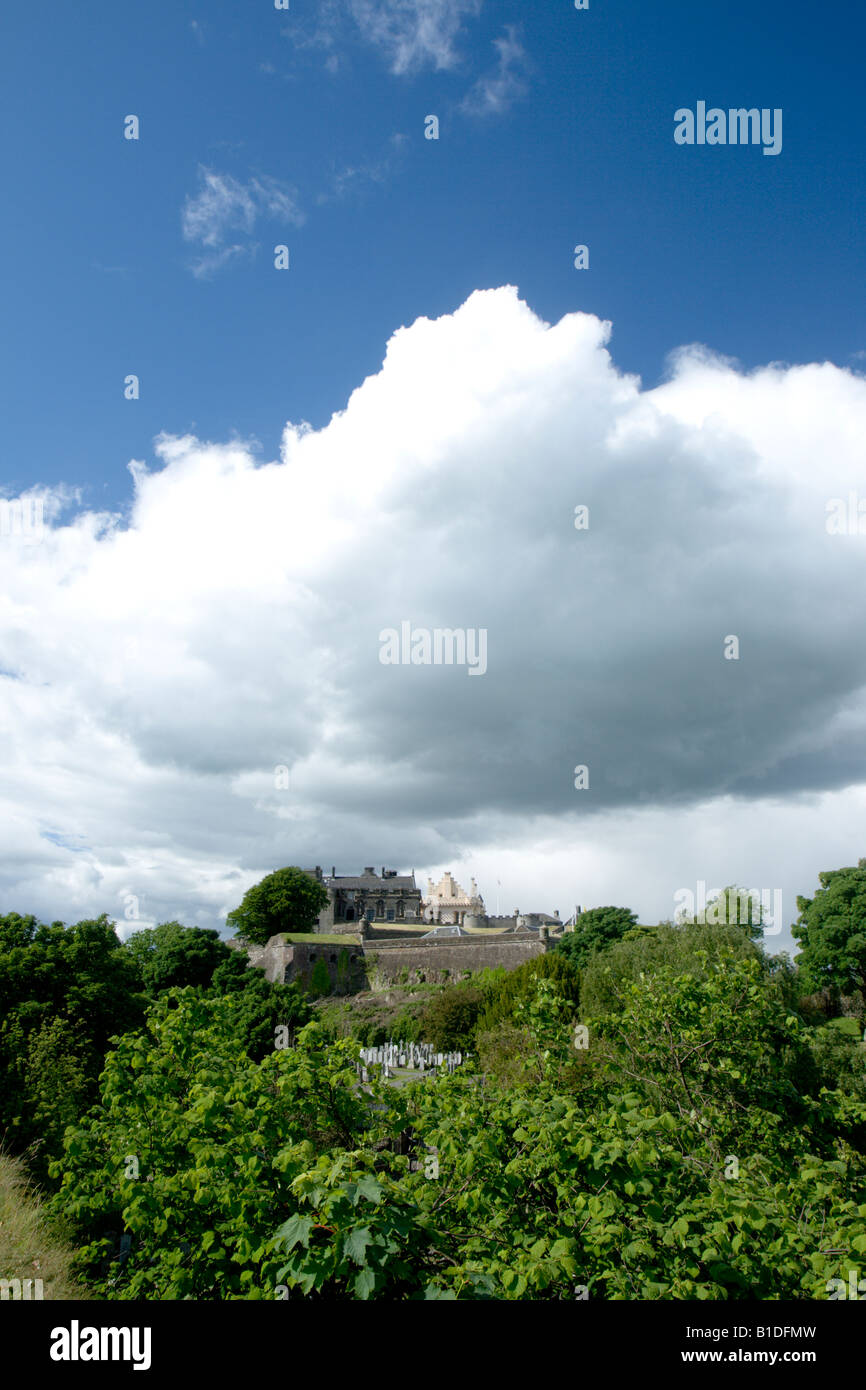 Stirling Castle, Stirling, Scotland, seen from the graveyard of the Church of the Holy Rude, Stirling Stock Photo
