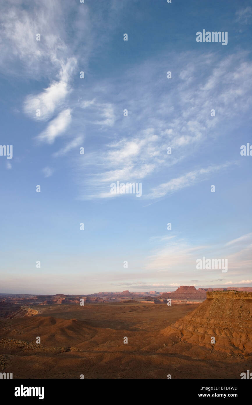 Sunrise, view from Murphy Camp, White Rim Trail, Canyonlands National Park, Utah, USA Stock Photo