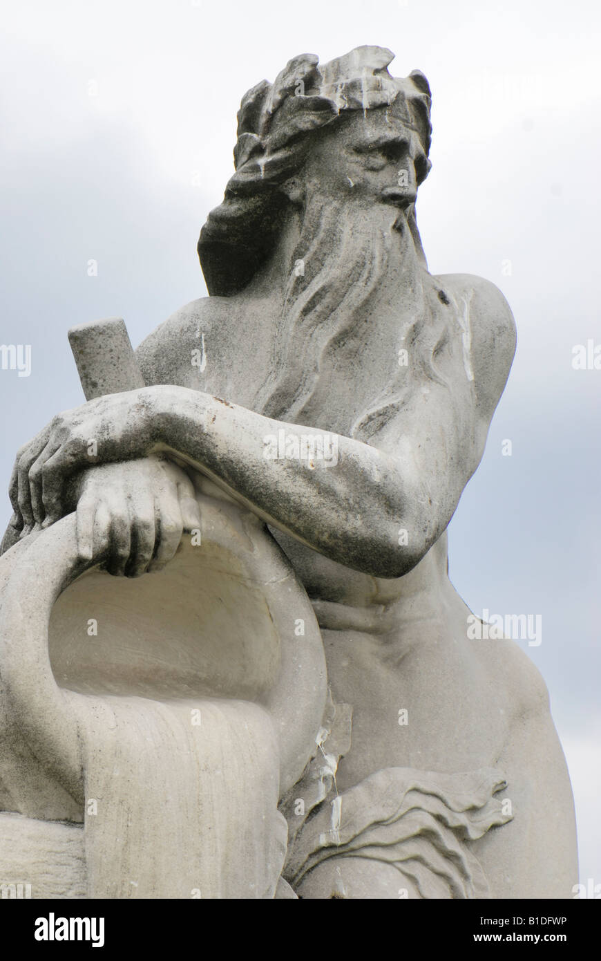 A statue of La Fleuve Scamandre in Kuskovo park. Moscow, Russia Stock Photo