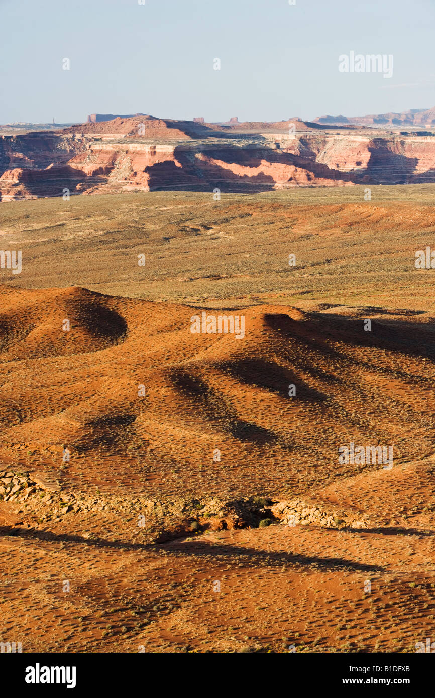 Sunrise, view from Murphy Camp, White Rim Trail, Canyonlands National Park, Utah, USA Stock Photo