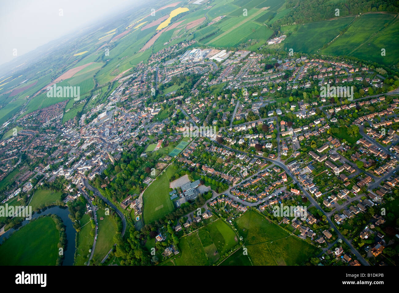Ross on Wye aerial view Stock Photo