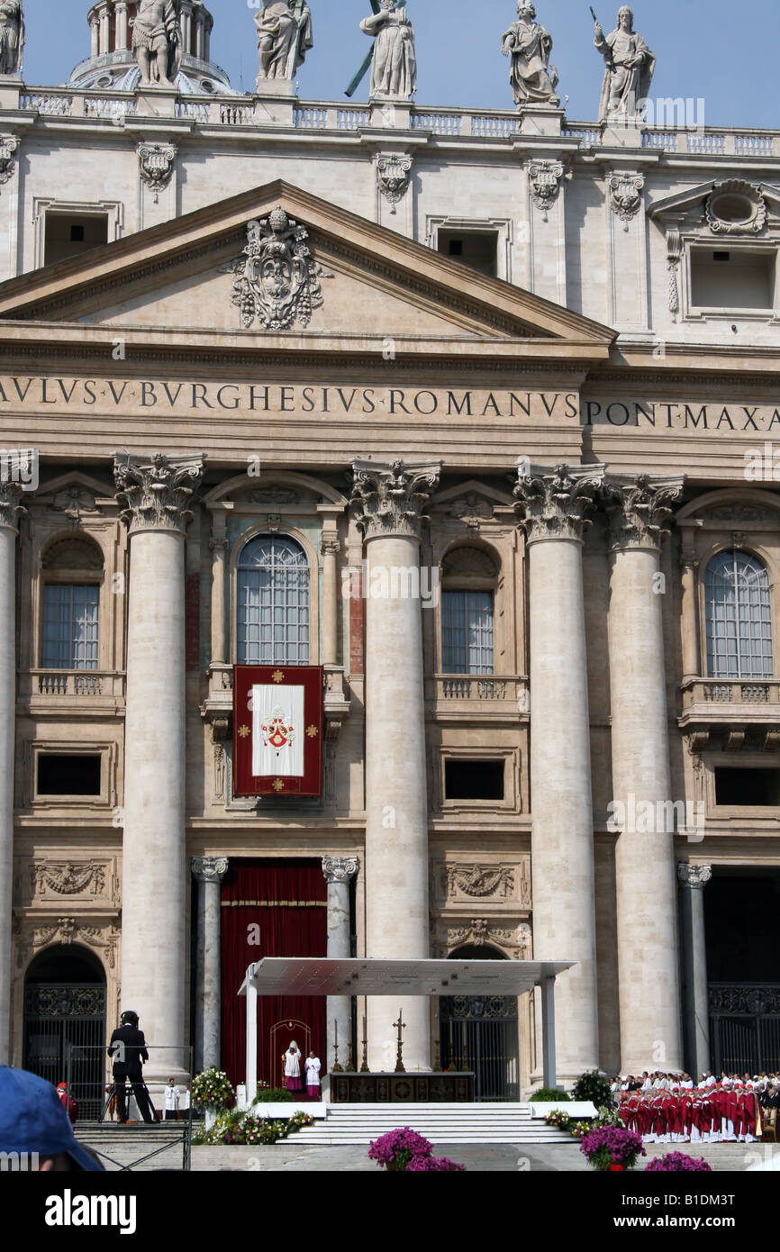 ITALY, ROME, VATICAN. Special Mass on Anniversary of John Paul II s Death April 02 2008 Leads by Pope Benedict XVI Stock Photo