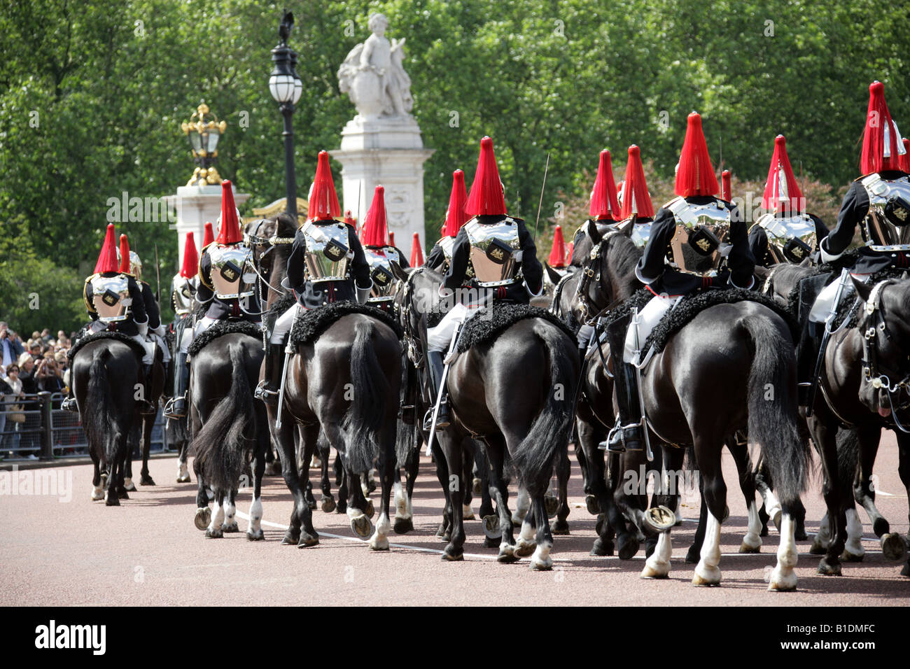 Household Calvary, Blues and Royals, Trooping the Colour Ceremony, Buckingham Palace London June 14th 2008 Stock Photo