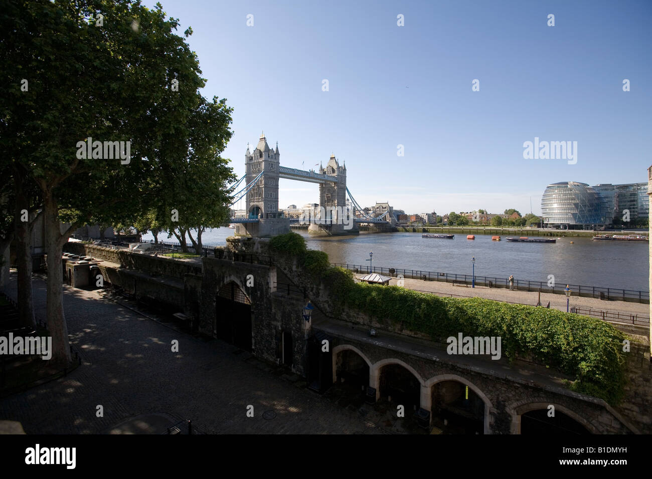 "Tower Bridge" seen from the "Tower of London", London, England, Britain, UK. Stock Photo