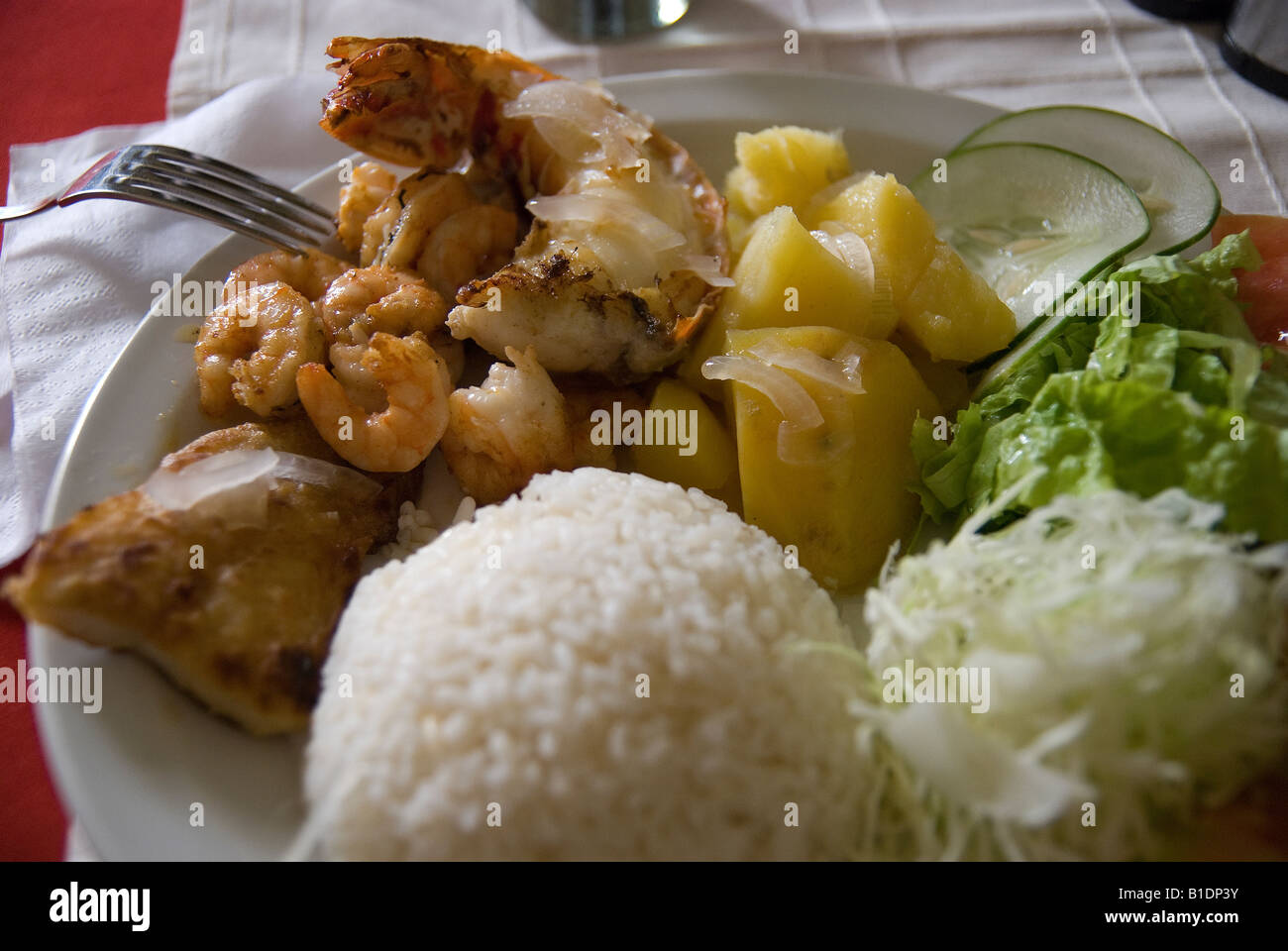 Plate of seafood in La Habana Vieja Stock Photo