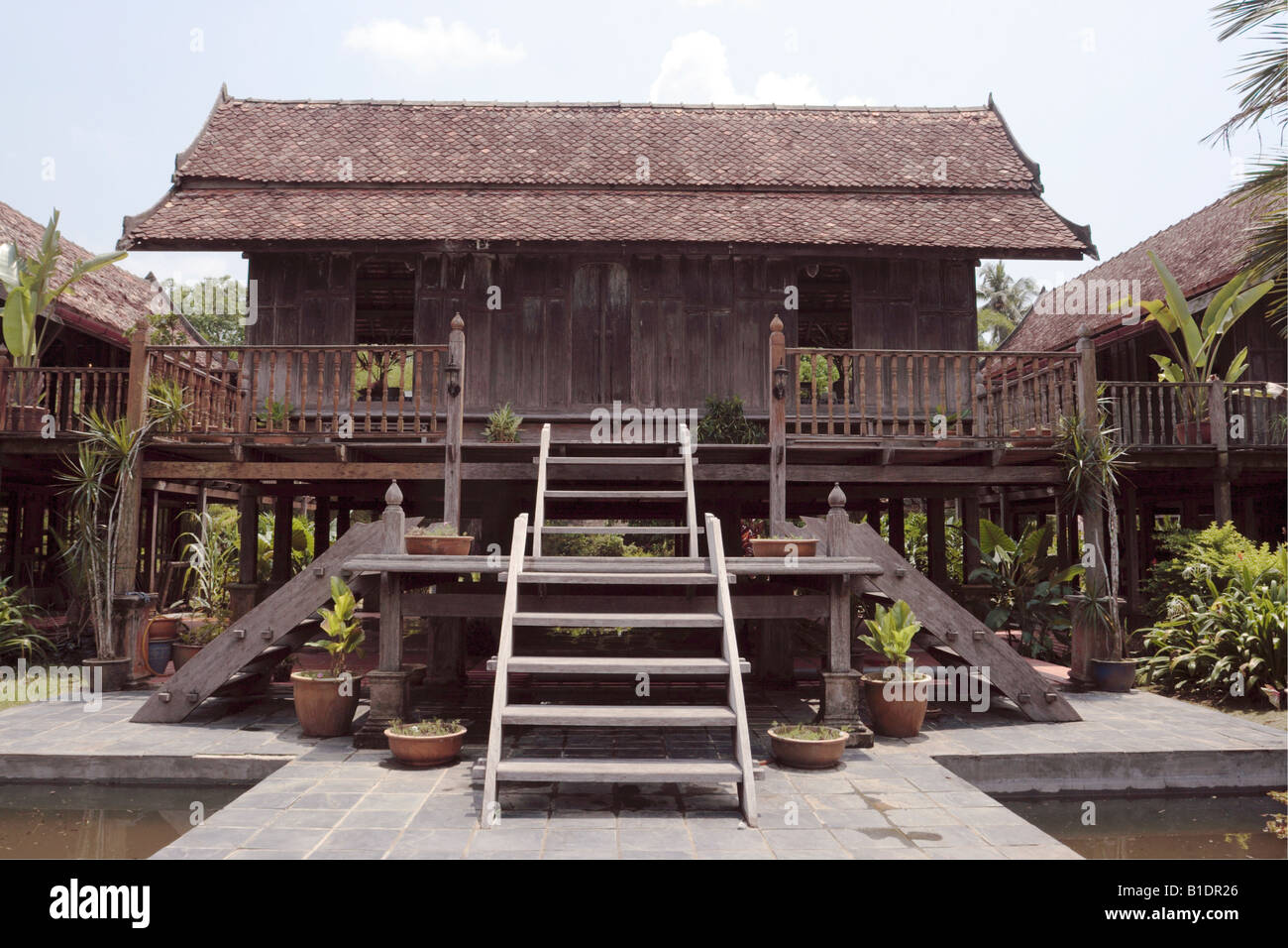 Traditional Timber Malay House At Pura Tanjung Sabtu In Terengganu Malaysia The Roof Is Made Of Baked Clay Tile Stock Photo Alamy