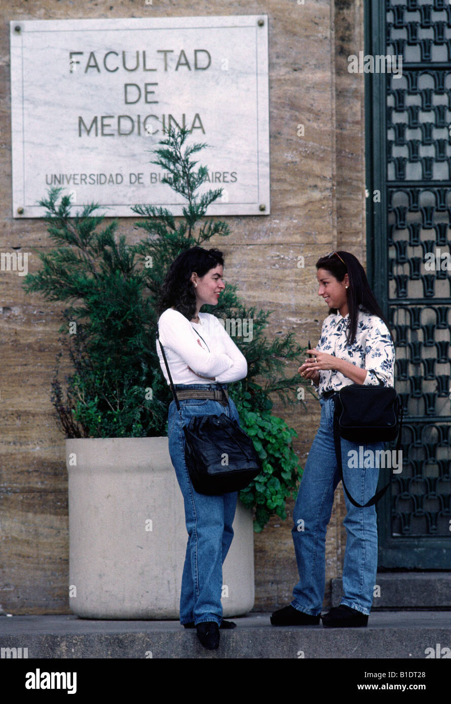 Two women converse outside the medical school in Buenos Aires, Argentina  Stock Photo - Alamy