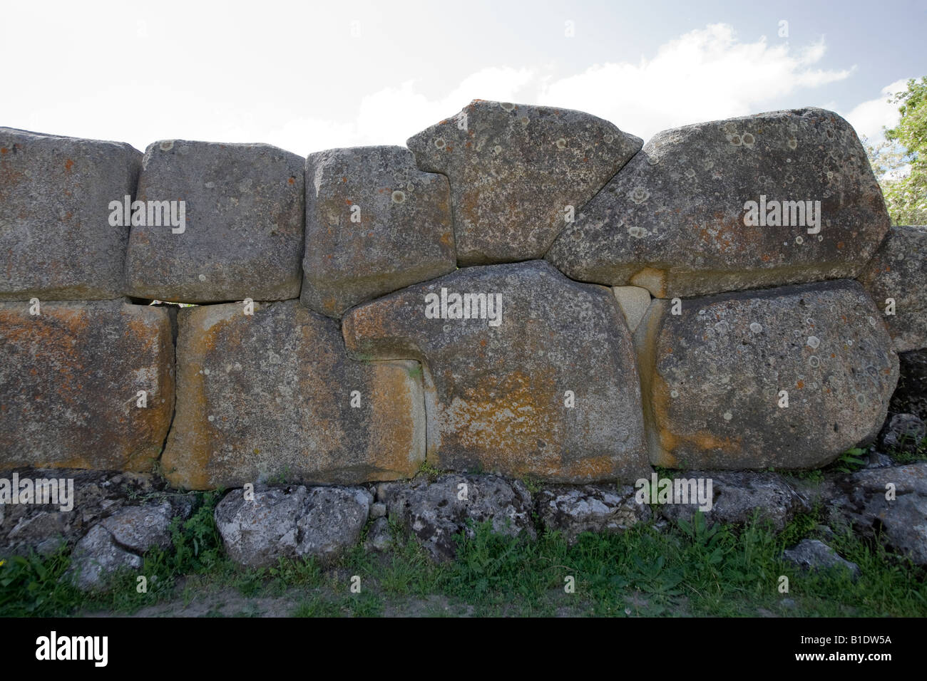 Wall detail at the city of Alacahoyuk, Hittite site in the Hattusas complex Central Anatolia, Turkey Stock Photo