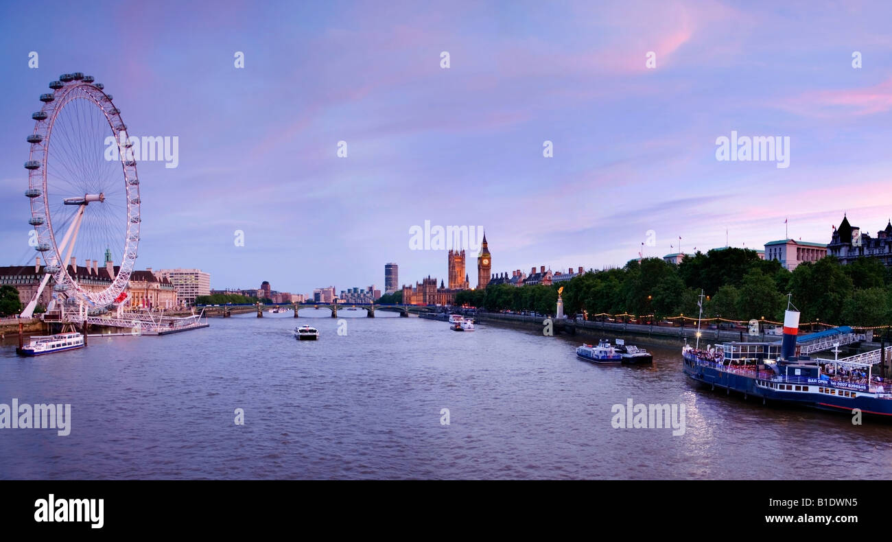 panoramic view of river thames Stock Photo