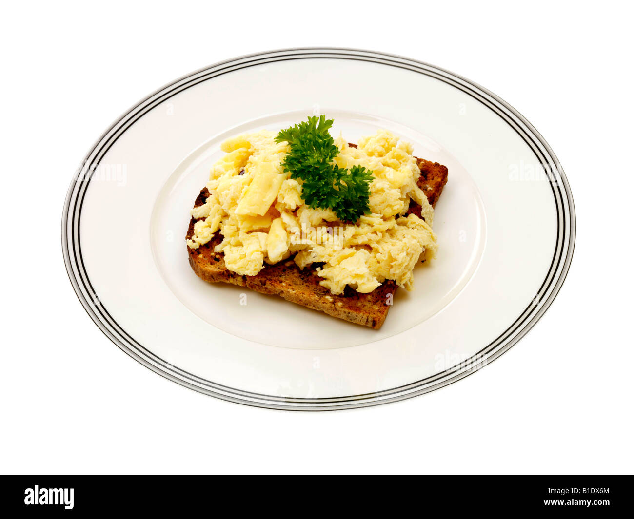 Scrambled Eggs on Toast Stock Photo Alamy