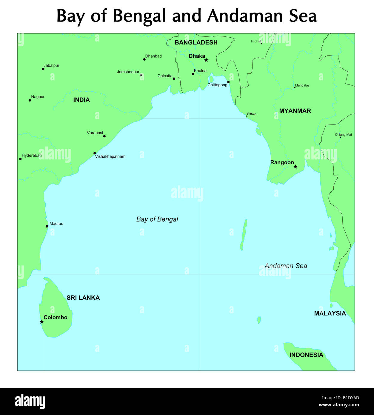 Andaman Sea map Stock Photo