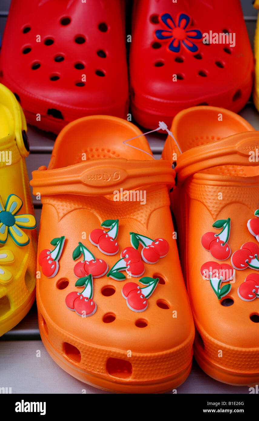 Crocs type shoes on sale, UK Stock Photo - Alamy