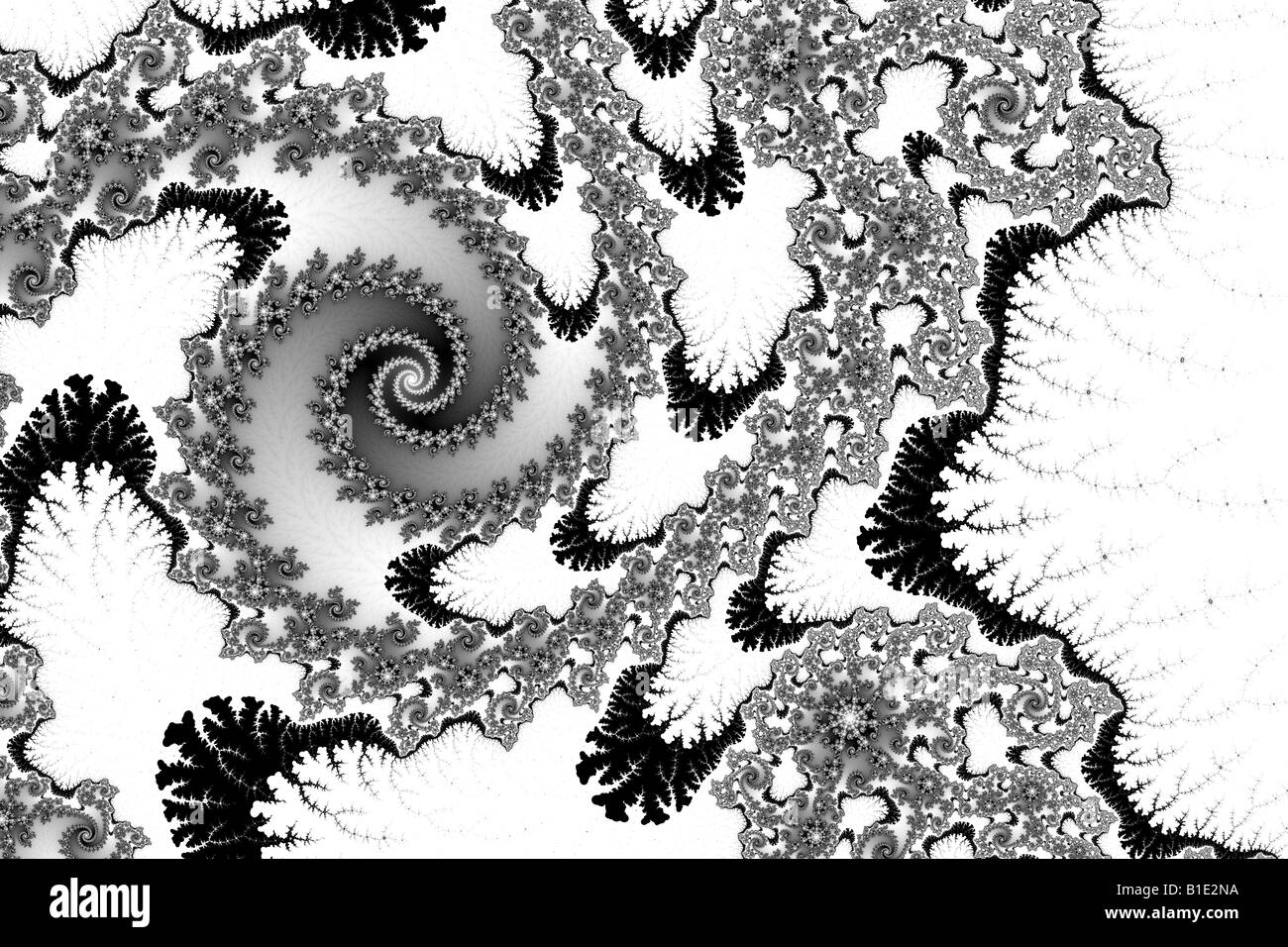 Clockwise tongues rotate around a fractal spiral Stock Photo