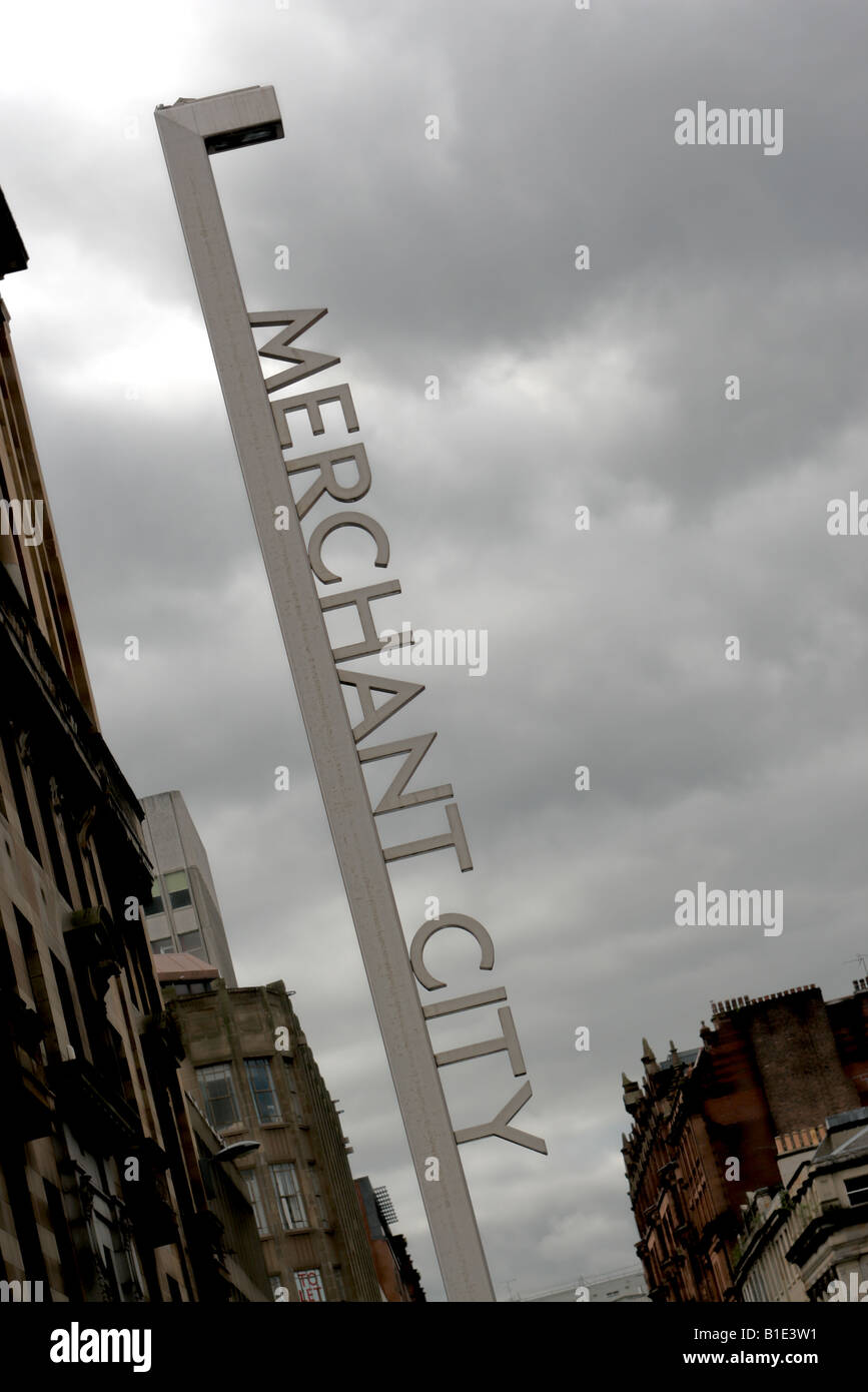 Glasgow Merchant City sign Stock Photo