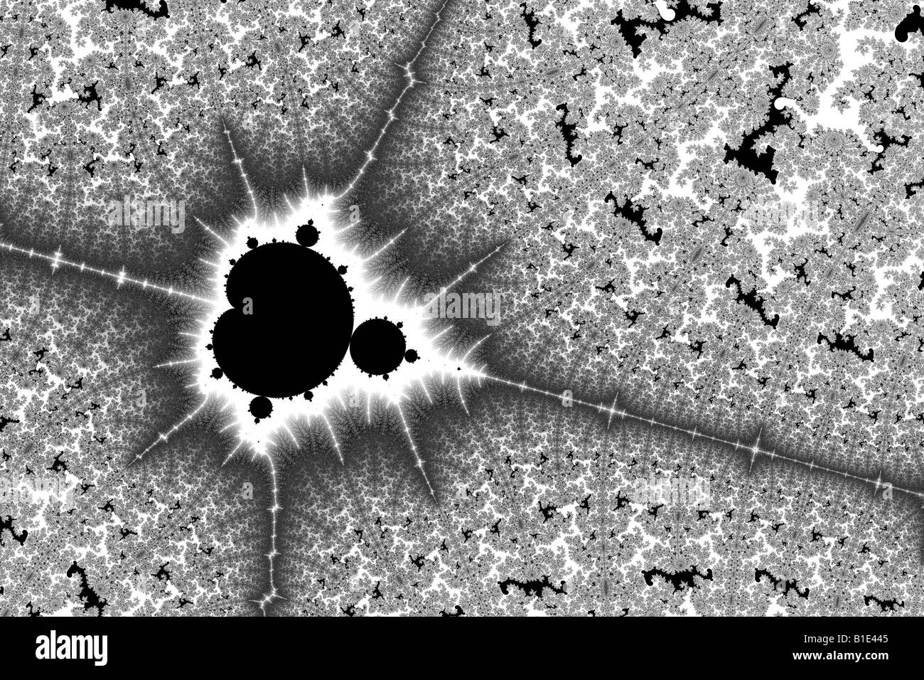 A mini mandelbrot nestles inside its big cousin Stock Photo