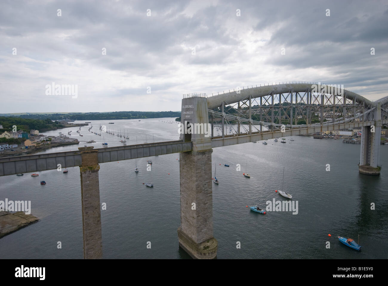 The Tamar Crossings at Saltash. Stock Photo